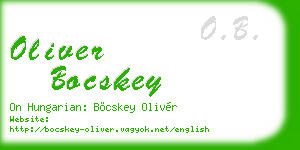 oliver bocskey business card